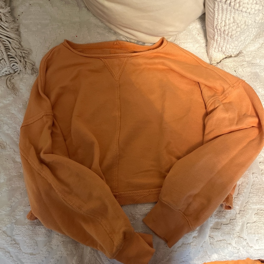 Aerie Orange Cropped Sweatshirt
